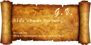 Glückman Verner névjegykártya